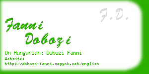 fanni dobozi business card